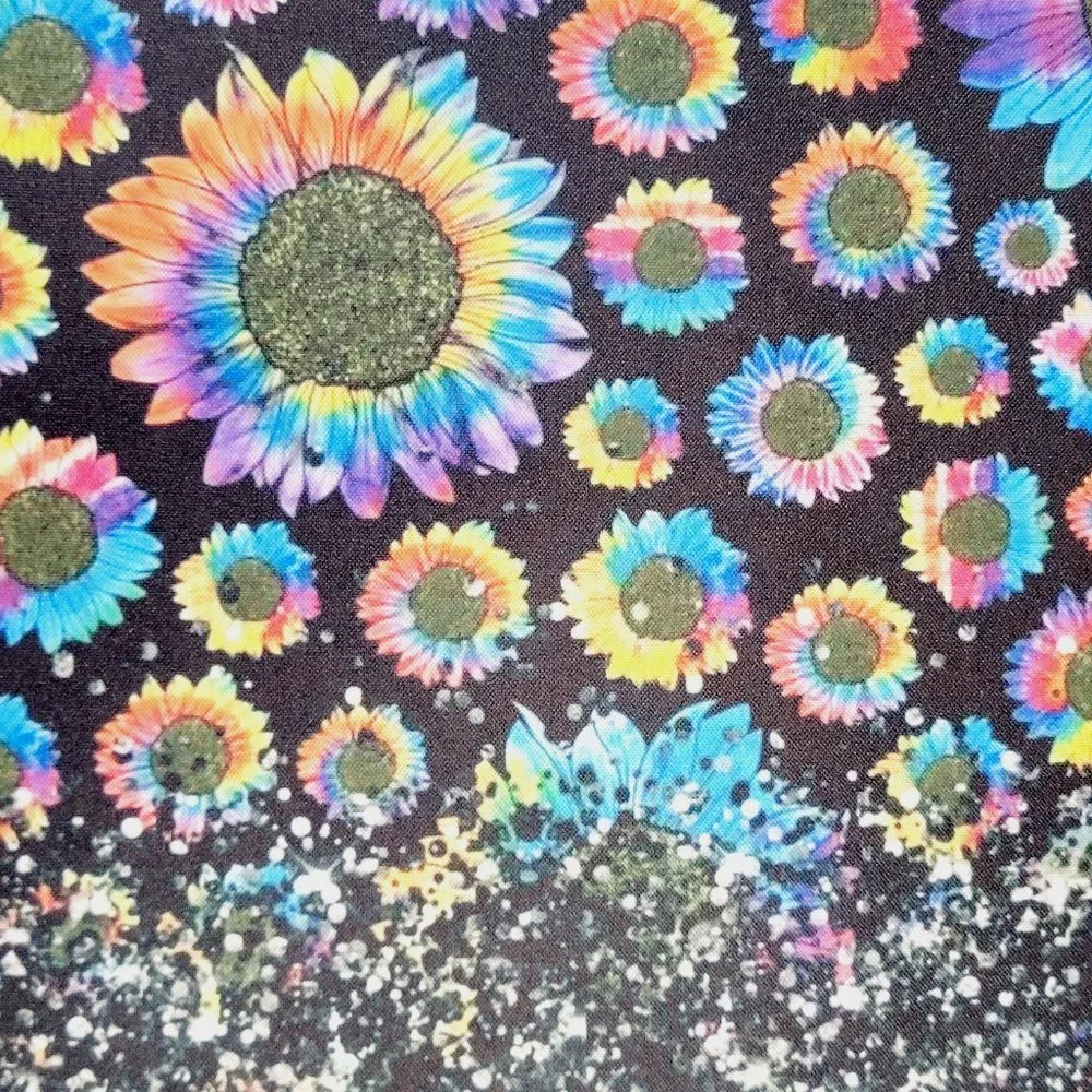 Rainbow Glitter Sunflower Computer Mouse Pad